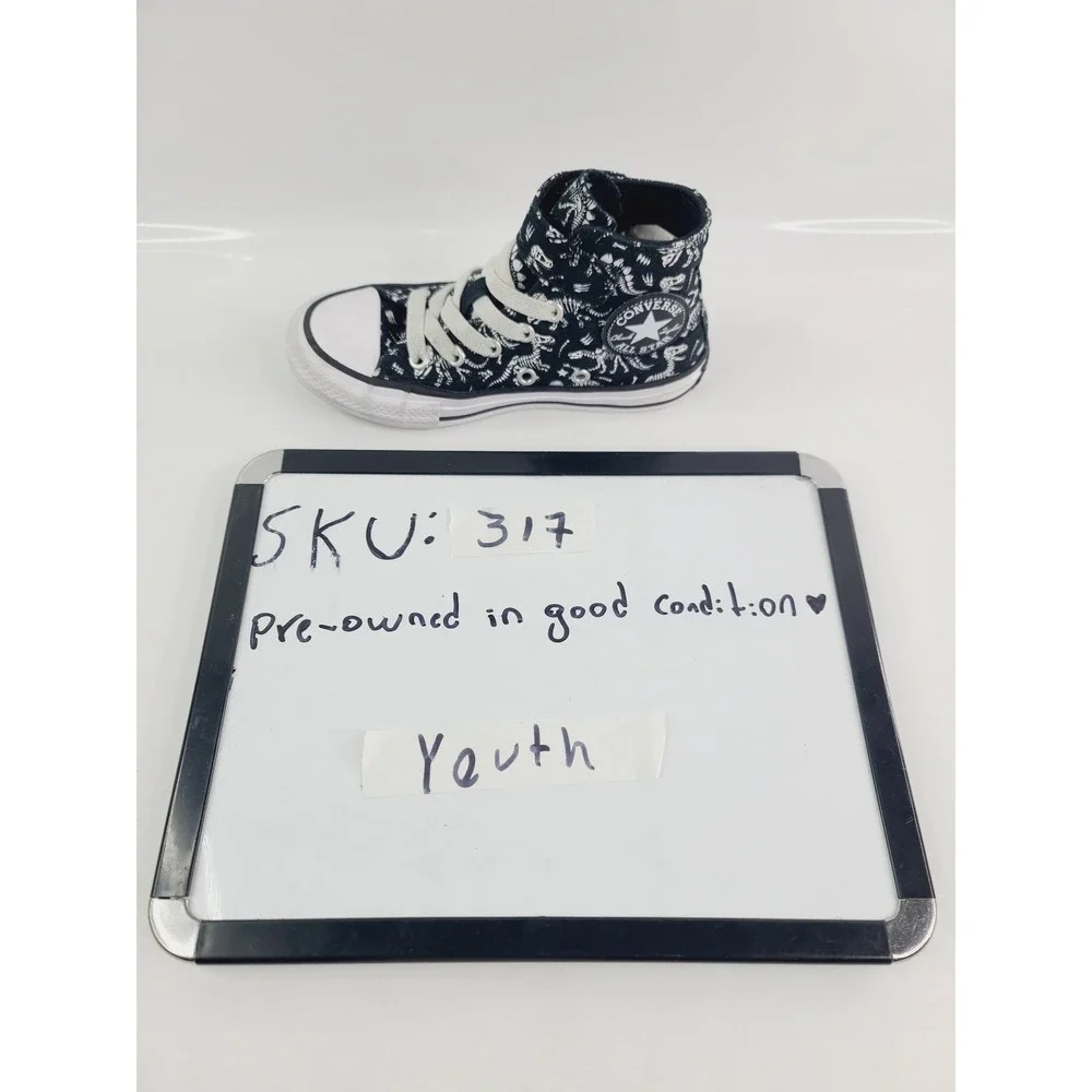 Converse, Textile Casual High-Top Sneakers, Youth , Size US 11, Black Color. A.H